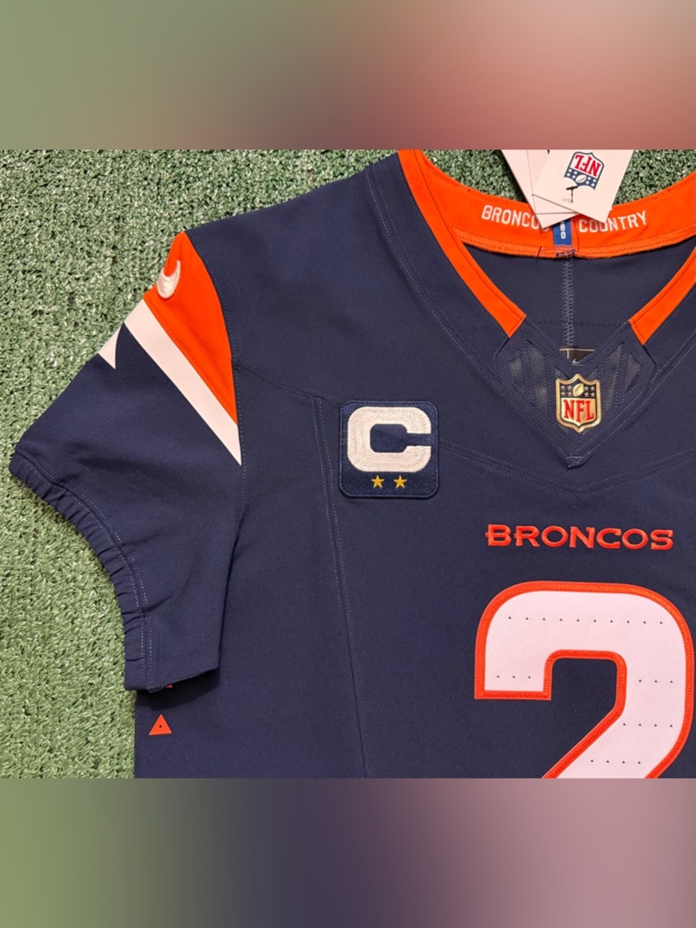 Authentic Pat Surtain Denver Broncos Navy Nike Vapor Fuse Elite Jersey Size 44 - Picture 5 of 14